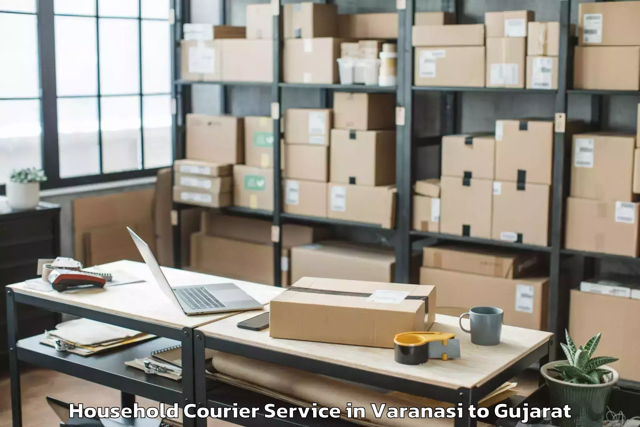 Top Varanasi to Vadnagar Household Courier Available